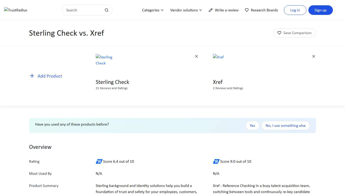 Compare Sterling Check vs Xref 2026 | TrustRadius